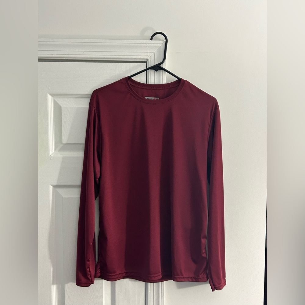 Burgundy Long Sleeve A4 Apparel Shirt